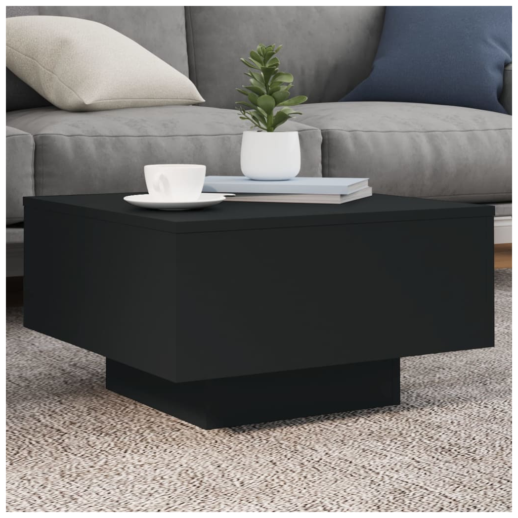 VidaXL Coffee Table 55x55x31cm With LED Lights Living Room by vidaXL
