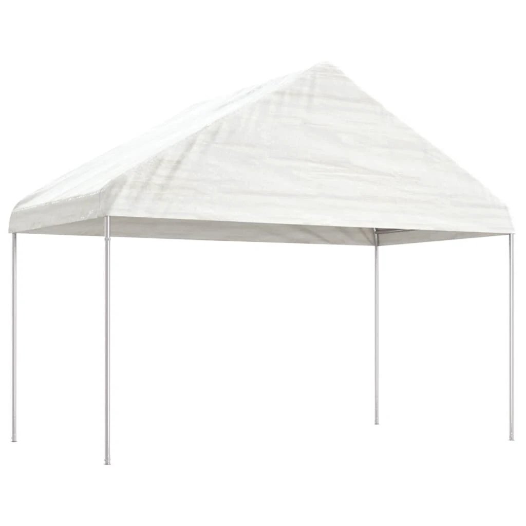 vidaXL vidaXL Gazebo with Roof White 4.08x2.23x3.22 m Polyethylene - Gazebos