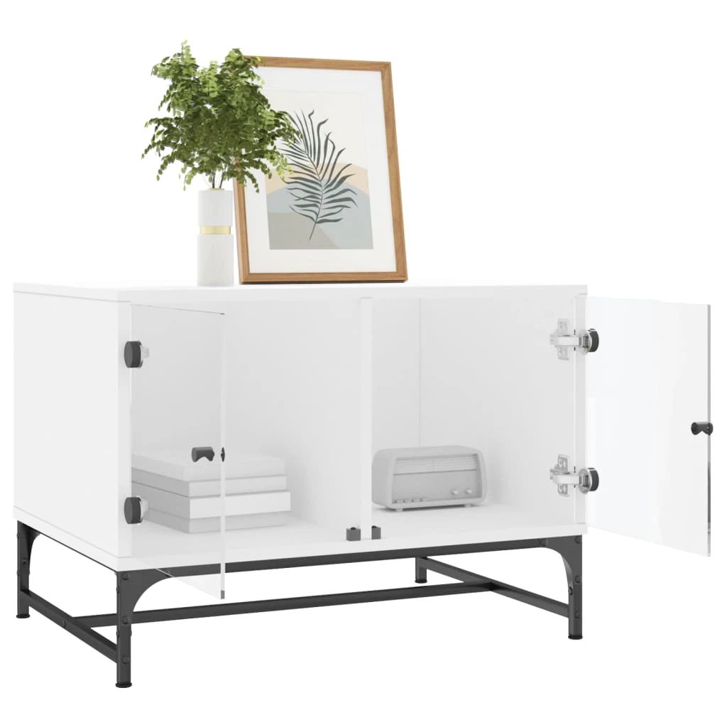 vidaXL VidaXL Coffee Table 68.5x50x50 cm Glass Doors Living Room - Coffee Table