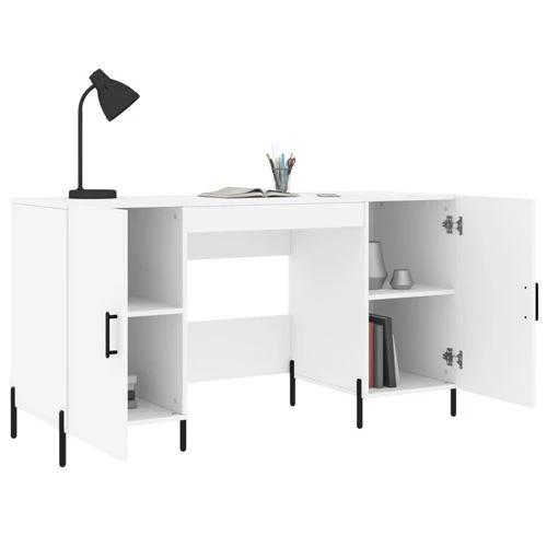 vidaXL vidaXL Desk White 140x50x75 cm Engineered Wood with Ample Storage - Uncategorized Desk