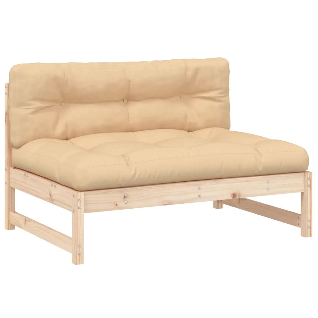 vidaXL VidaXL Middle Sofa 120x80 Cm Slatted Pine Cushioned Garden - Sofa