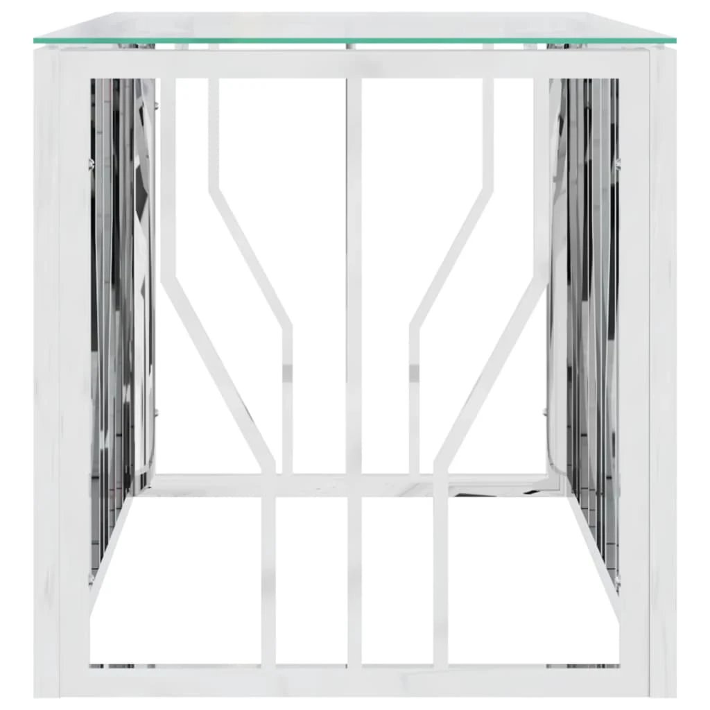 VidaXL Coffee Table 110x45x45 Stainless Steel And Glass Home by vidaXL