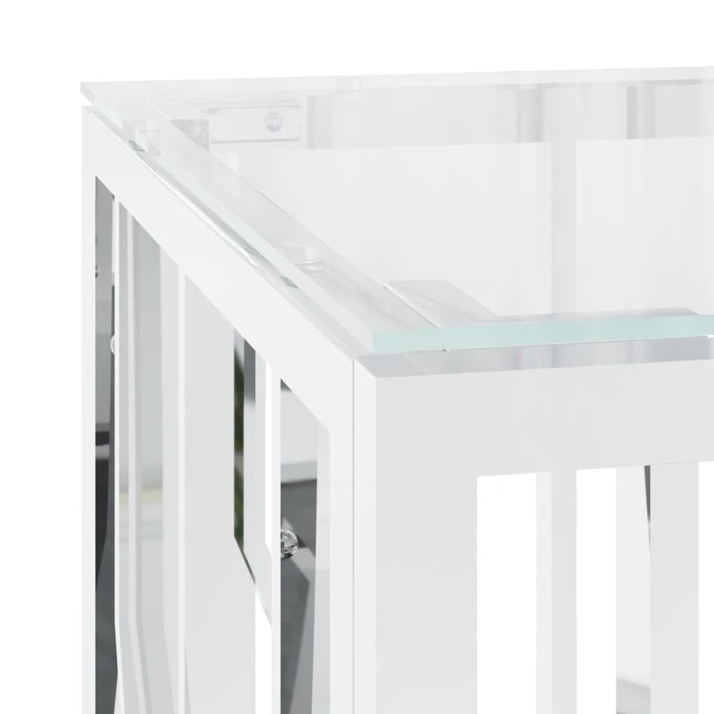 VidaXL Coffee Table 110x45x45 Stainless Steel And Glass Home by vidaXL