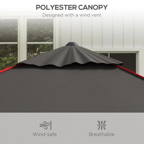 Outsunny Outsunny Sun Parasol with Vent, Table Umbrella for Patio, Garden, Pool, Grey - Parasol