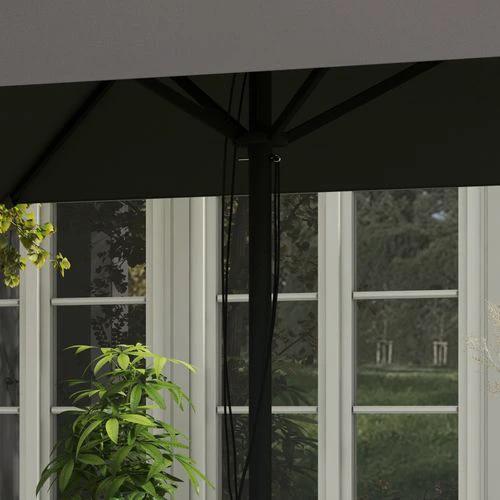 Outsunny Outsunny Sun Parasol with Vent, Table Umbrella for Patio, Garden, Pool, Grey - Parasol
