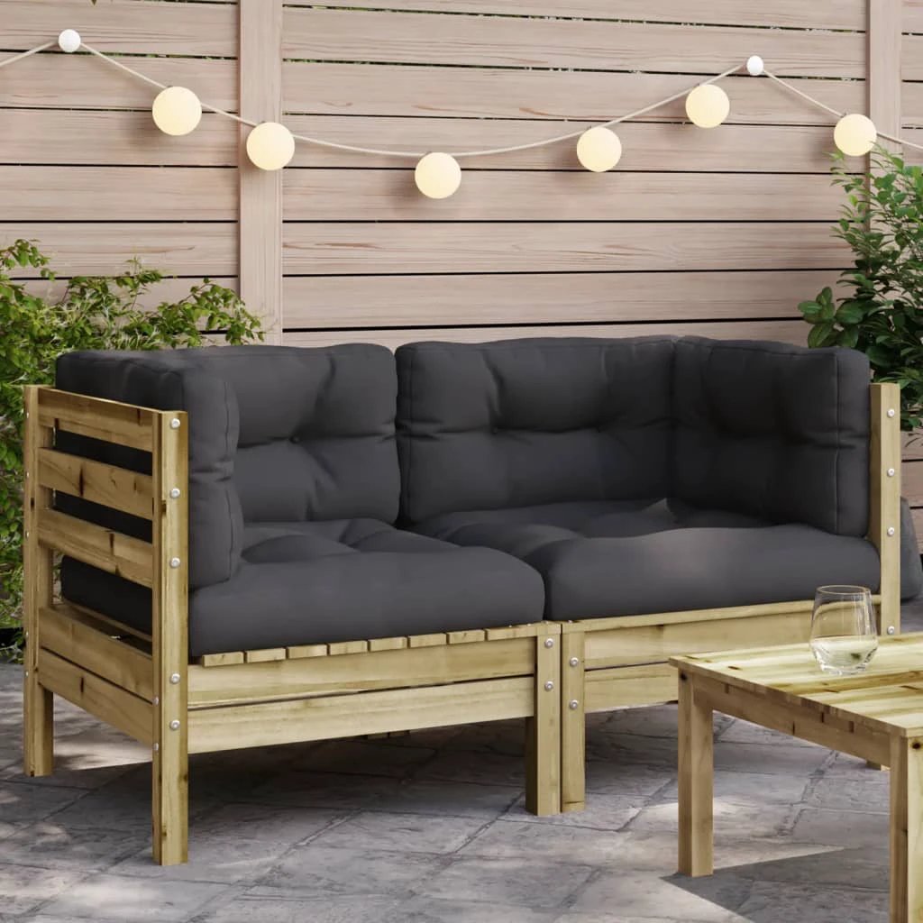 vidaXL vidaXL Garden Sofa Corner with Cushions Solid Wood Douglas - Garden Sofa Sets