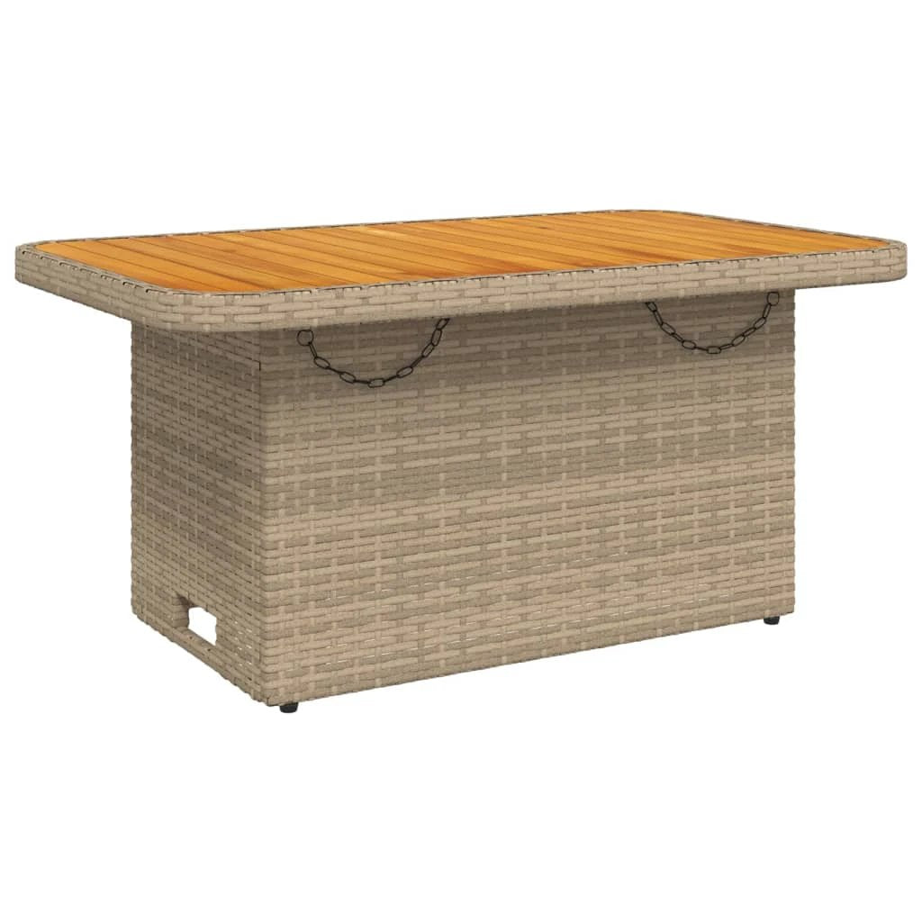 vidaXL vidaXL Garden Table Black 80x80x71 cm Poly Rattan and Acacia Wood - Garden Table