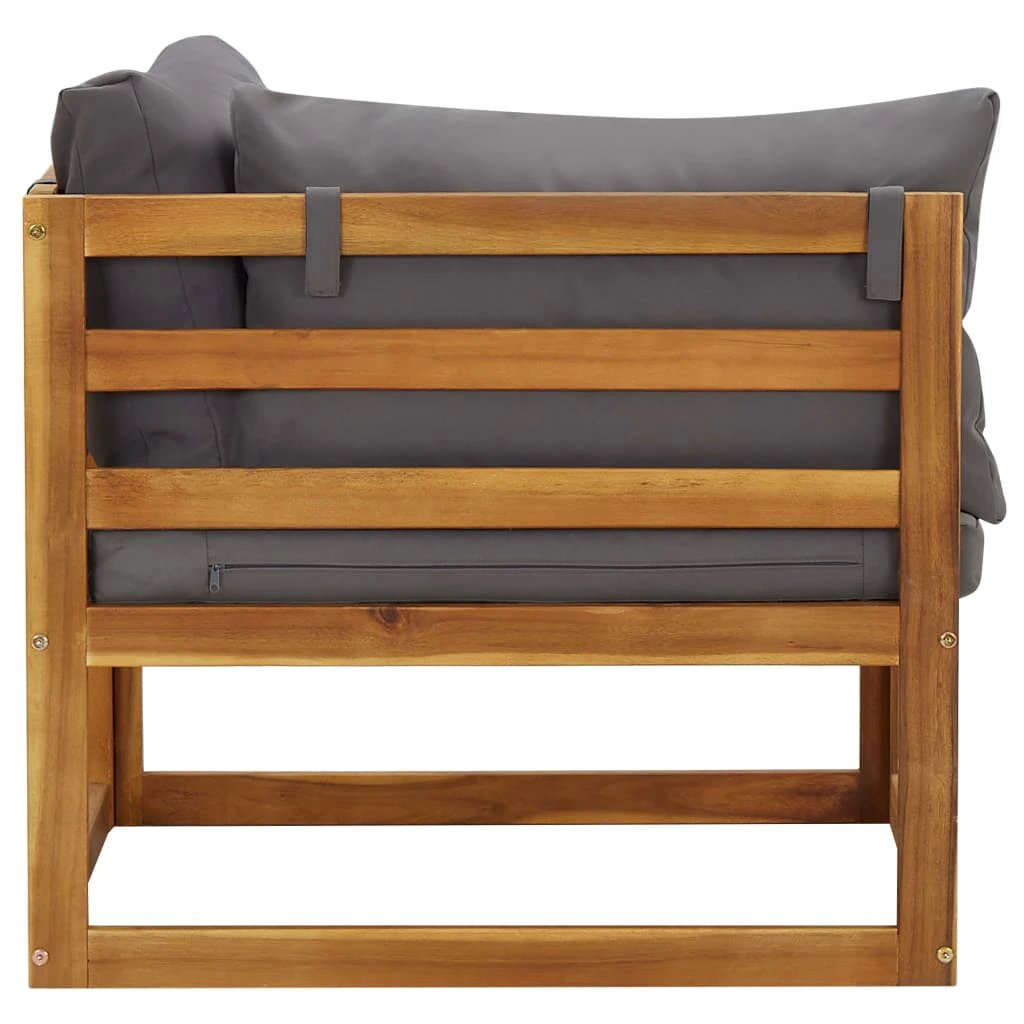 vidaXL VidaXL Sectional Corner Sofa Set TwoPiece Outdoor Cushioned Acacia Wood For Patio - Sofa