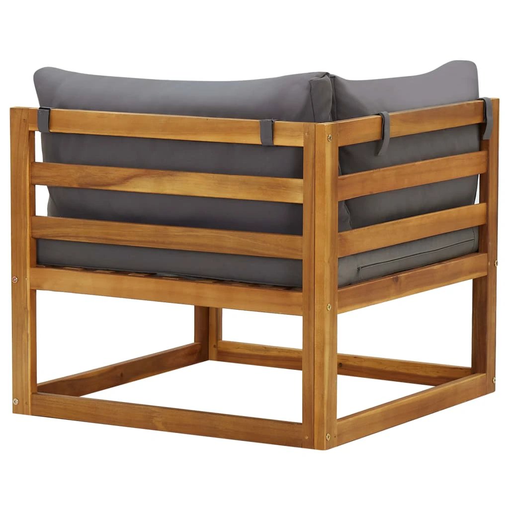 vidaXL VidaXL Sectional Corner Sofa Set TwoPiece Outdoor Cushioned Acacia Wood For Patio - Sofa