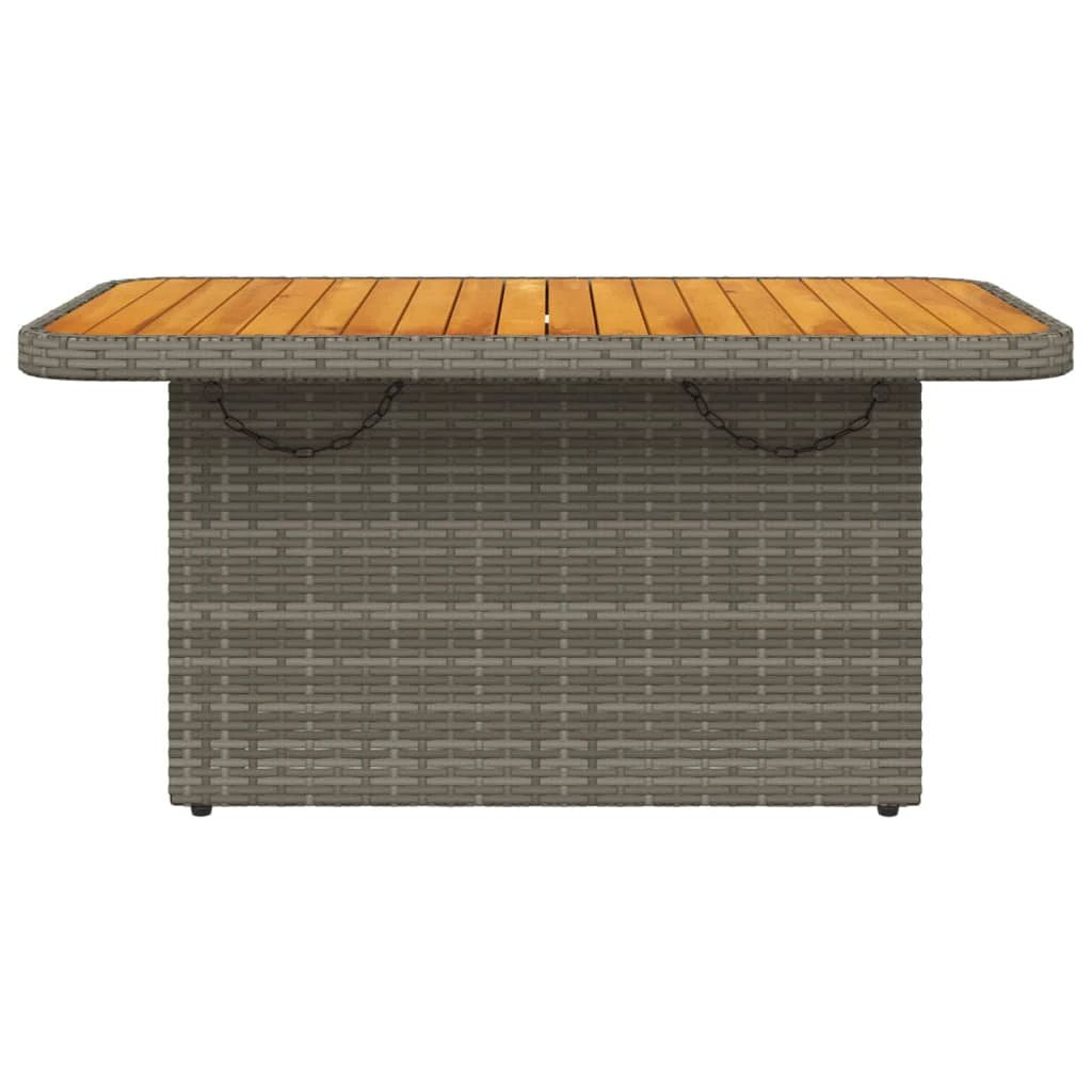 vidaXL Garden Table Black 80x80x71 cm Poly Rattan and Acacia Wood by vidaXL