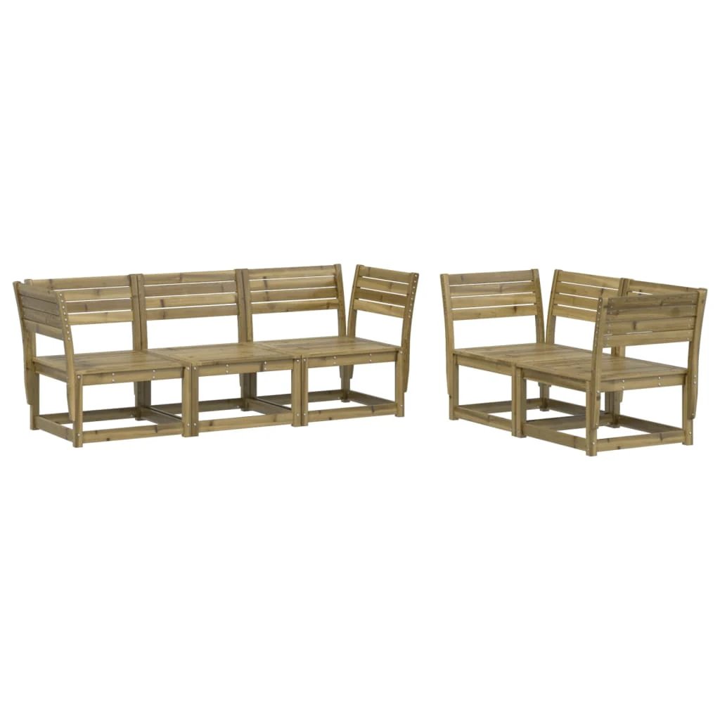 vidaXL vidaXL 5 Piece Garden Sofa Set Solid Wood Pine - Garden Sofa Sets