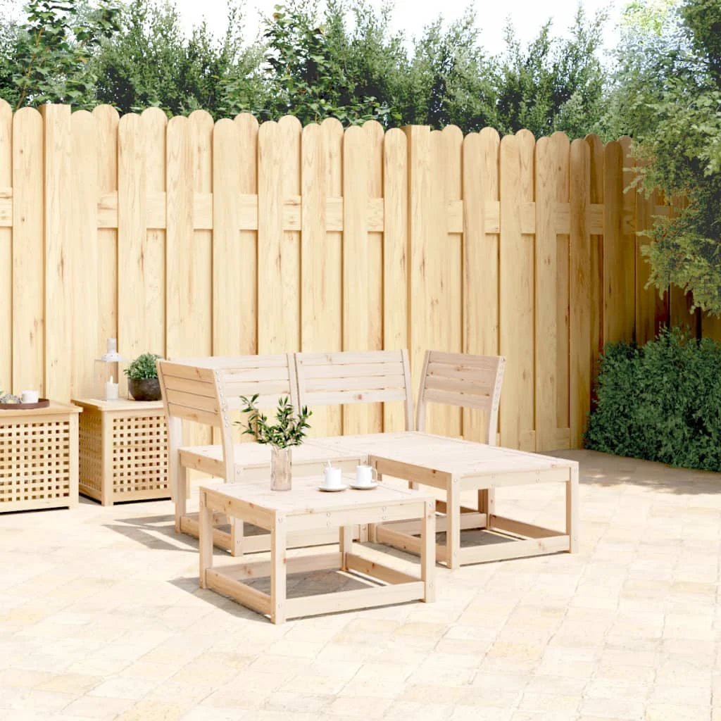 vidaXL 3 Piece Garden Sofa Set Solid Wood Pine by vidaXL