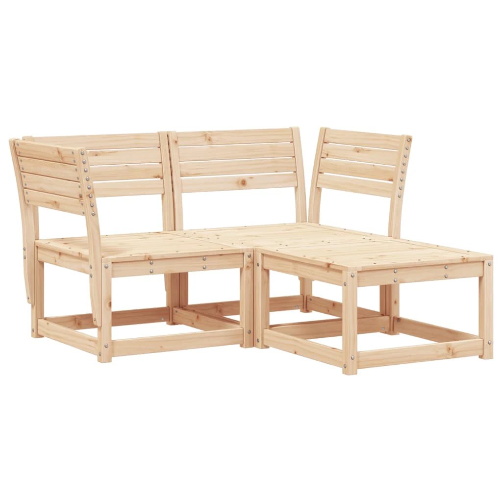 vidaXL 3 Piece Garden Sofa Set Solid Wood Pine by vidaXL
