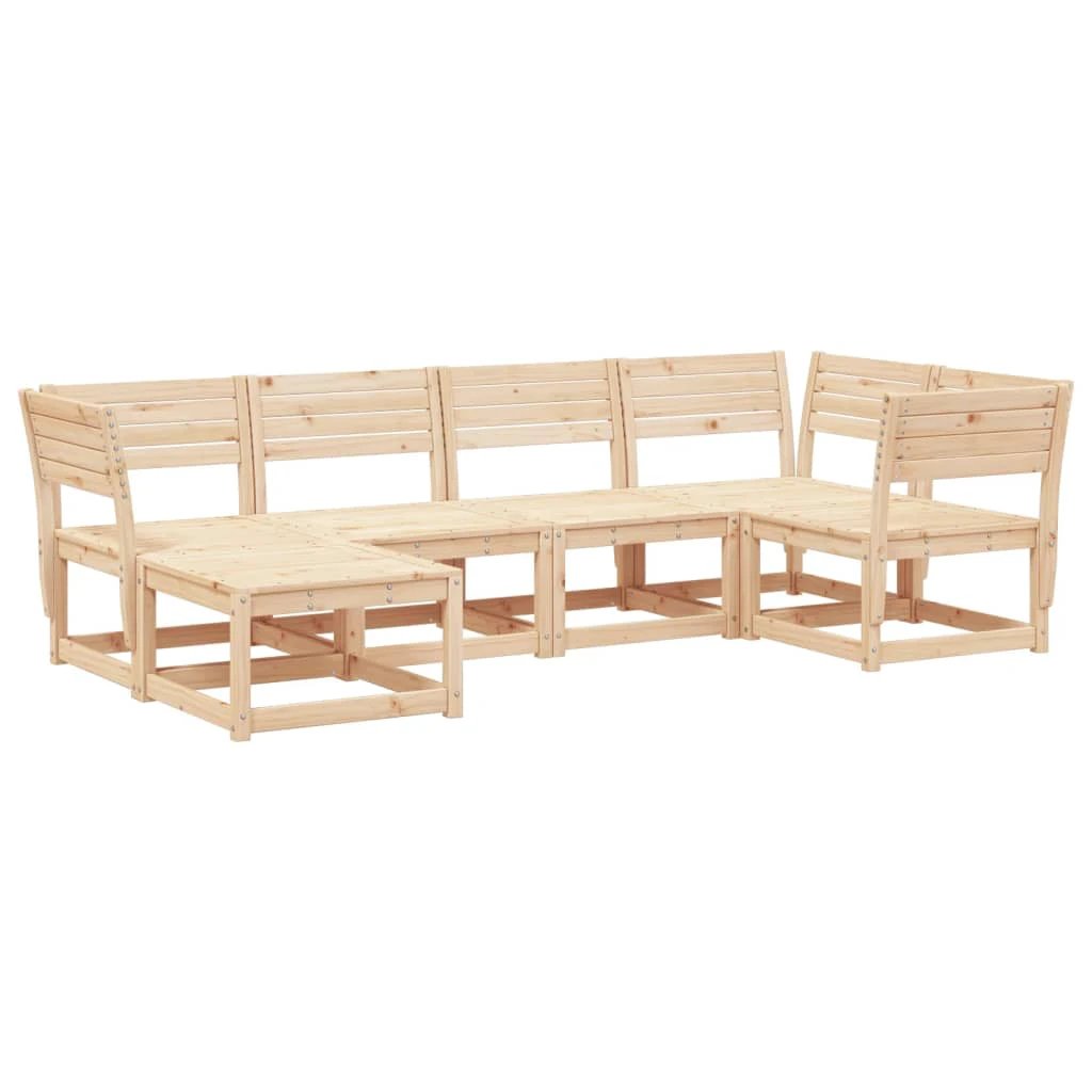 vidaXL 6 Piece Garden Sofa Set Solid Wood Pine by vidaXL