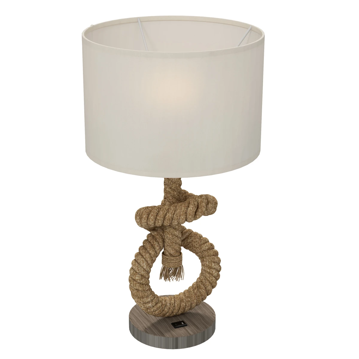 HOMCOM HOMCOM LED Nautical Table Lamp Rope Base USB Port - Lamp
