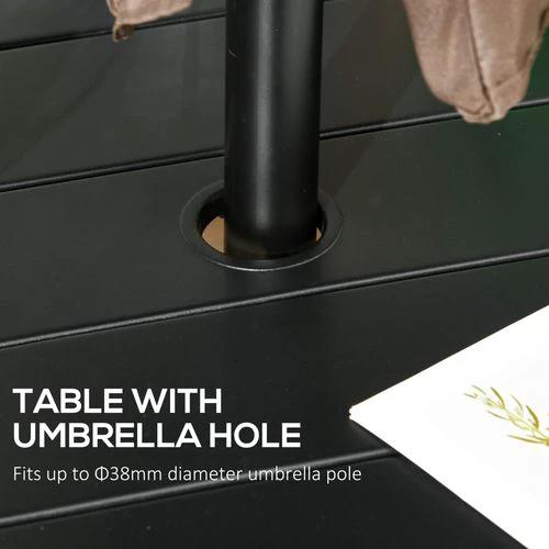 Outsunny Round Garden Table 115 x 72H cm with Parasol Hole for Outdoor Dining Groups by Outsunny