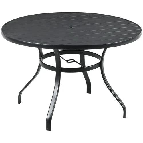 Outsunny Round Garden Table 115 x 72H cm with Parasol Hole for Outdoor Dining Groups by Outsunny
