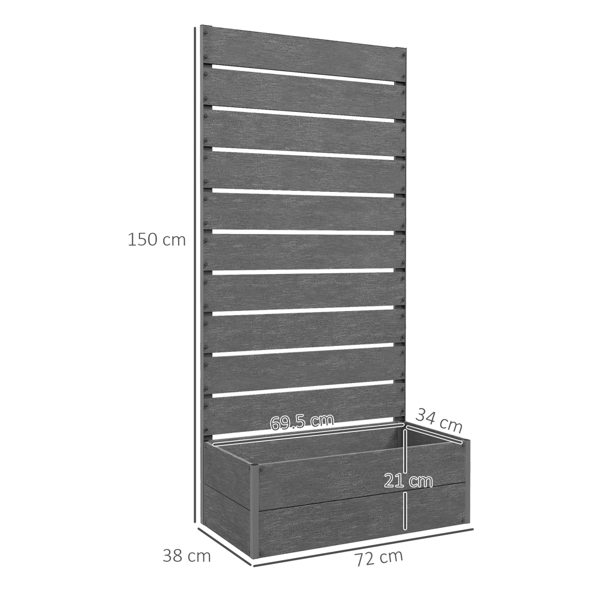 Outsunny Raised Garden Bed 90cm with Trellis Drainage Home by Outsunny