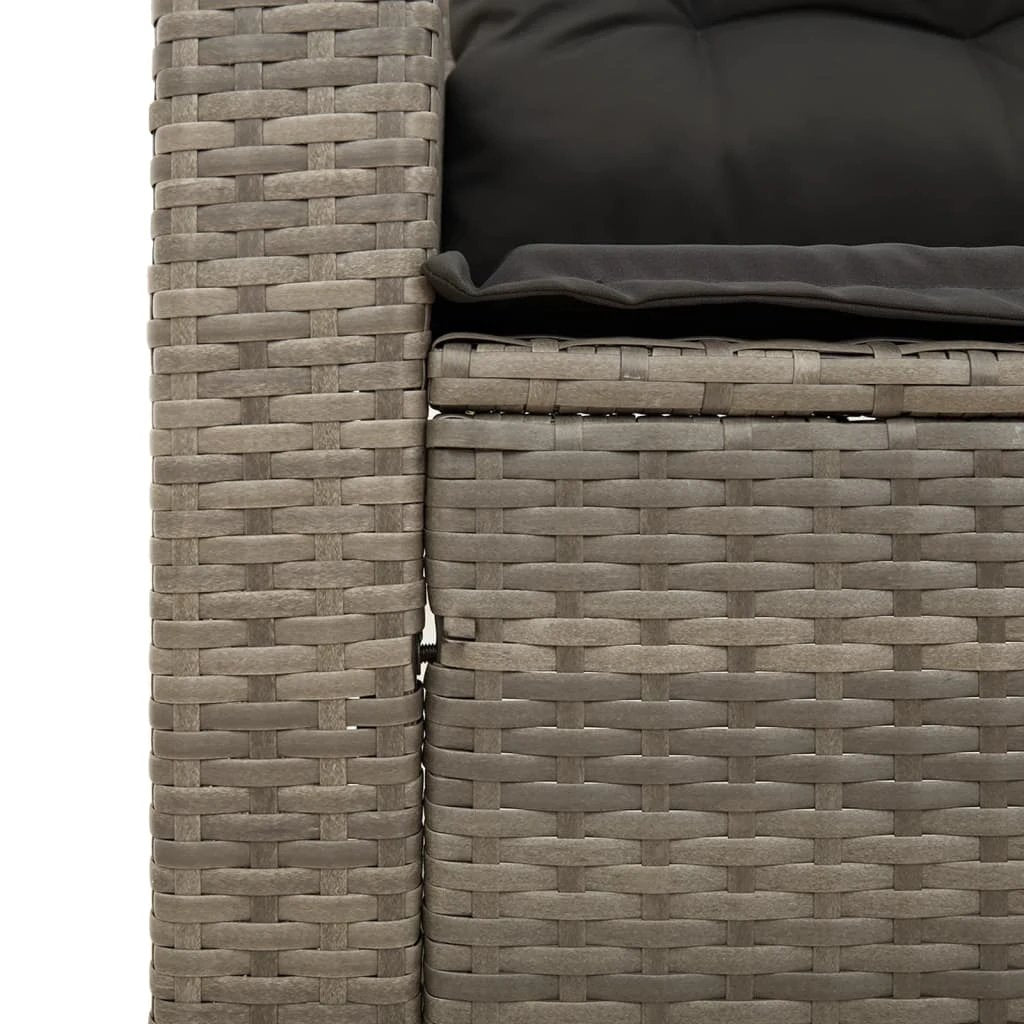 vidaXL 5 Piece Garden Sofa Set with Cushions Black Poly Rattan Acacia by vidaXL