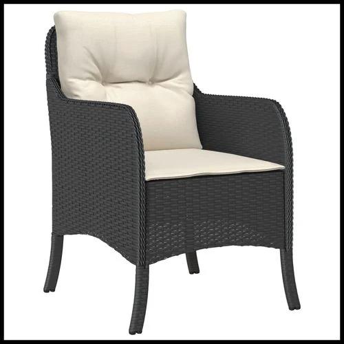 vidaXL vidaXL 5 Piece Garden Dining Set 160x80x74 cm Weather-Resistant Black Poly Rattan with Cushions for Outdoor Patio and Backyard - Garden Set