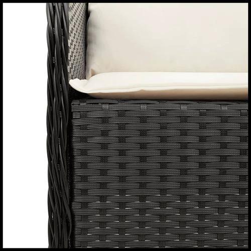 vidaXL vidaXL 5 Piece Garden Dining Set 160x80x74 cm Weather-Resistant Black Poly Rattan with Cushions for Outdoor Patio and Backyard - Garden Set
