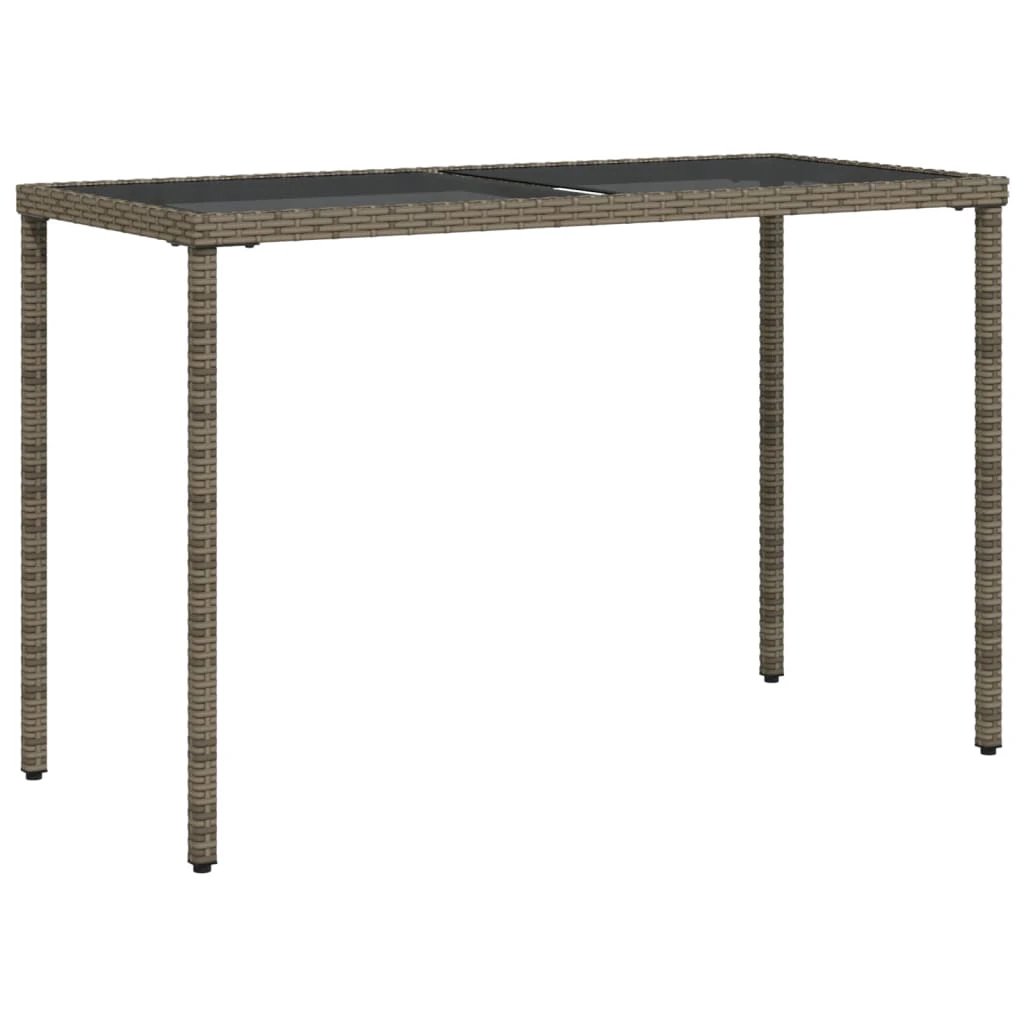 vidaXL vidaXL Garden Table with Glass Top Black 115x54x74 cm Poly Rattan - Garden Table