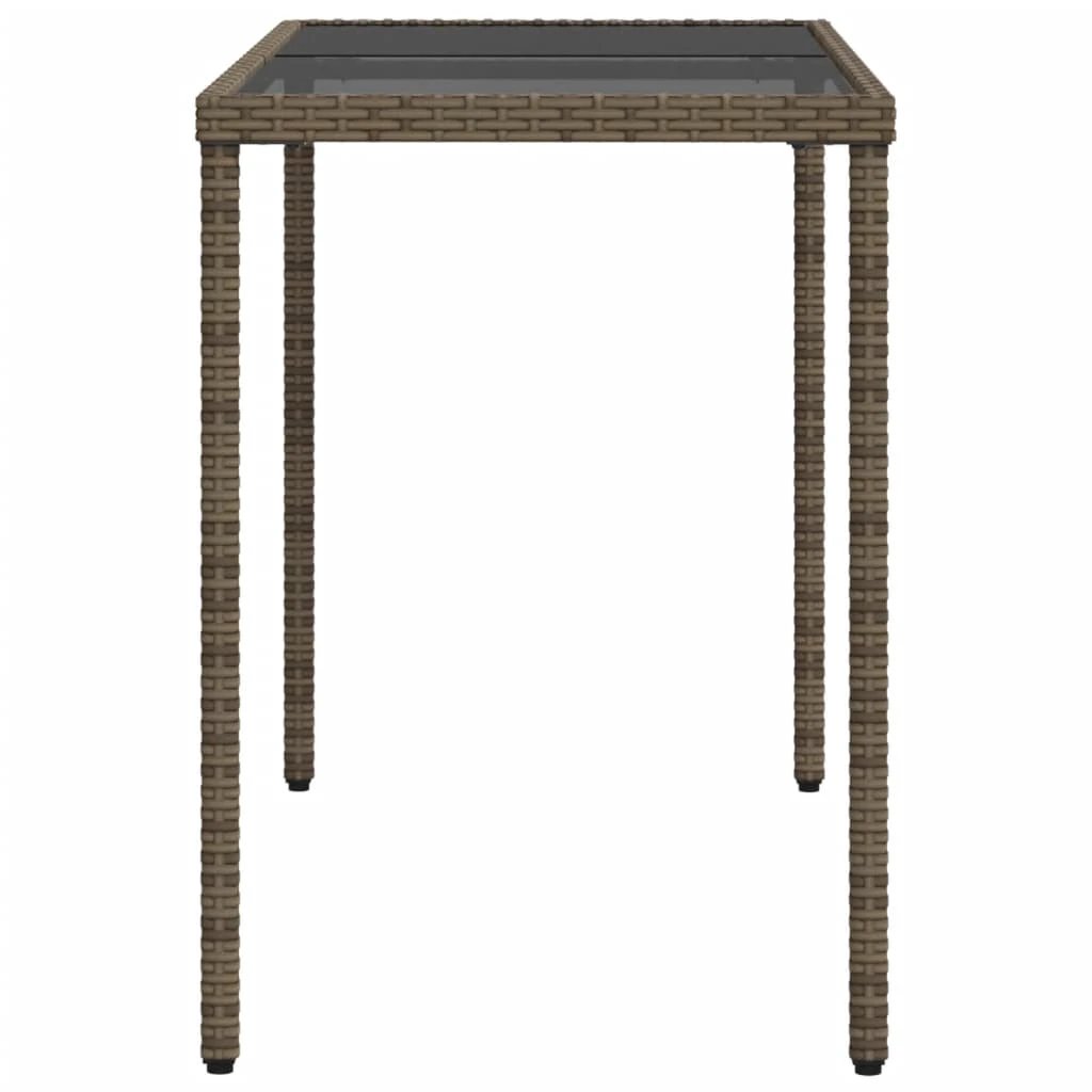 vidaXL vidaXL Garden Table with Glass Top Black 115x54x74 cm Poly Rattan - Garden Table