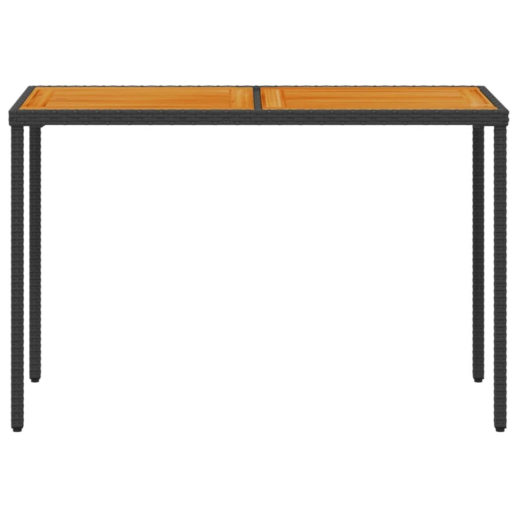 vidaXL Garden Table with Glass Top Black 115x54x74 cm Poly Rattan by vidaXL