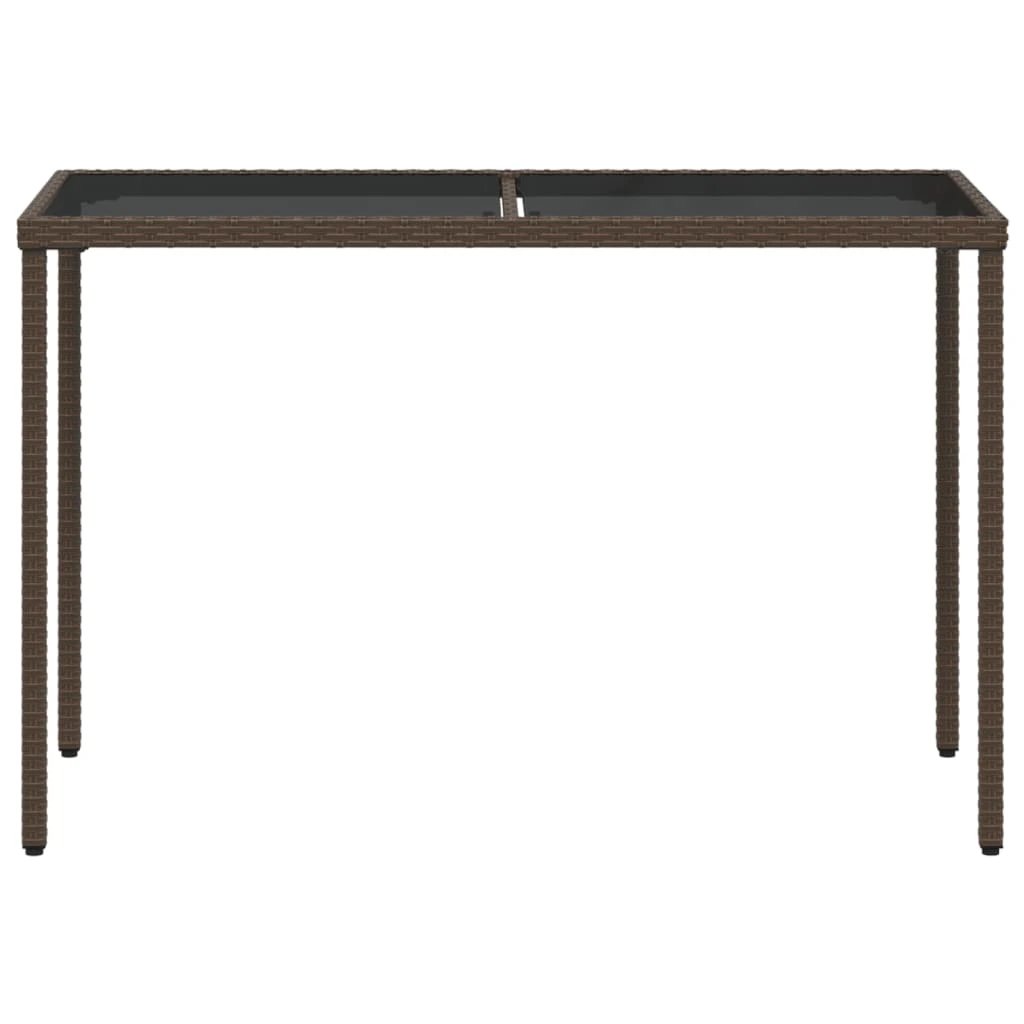 vidaXL vidaXL Garden Table with Glass Top Black 115x54x74 cm Poly Rattan - Garden Table