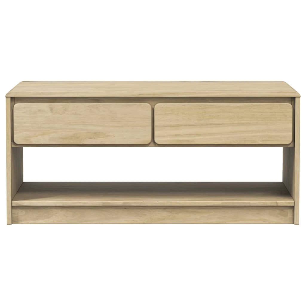 vidaXL VidaXL Coffee Table 99x55x45 cm Solid Pine Double Drawers Open Shelf Living Room - Coffee Table