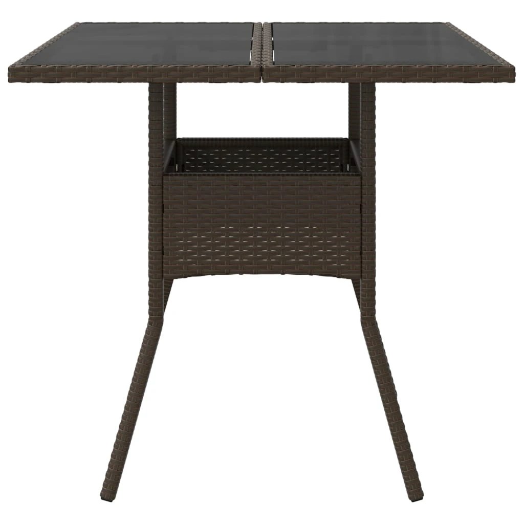 vidaXL Garden Table with Acacia Wood Top Black 80x80x75 cm Poly Rattan by vidaXL