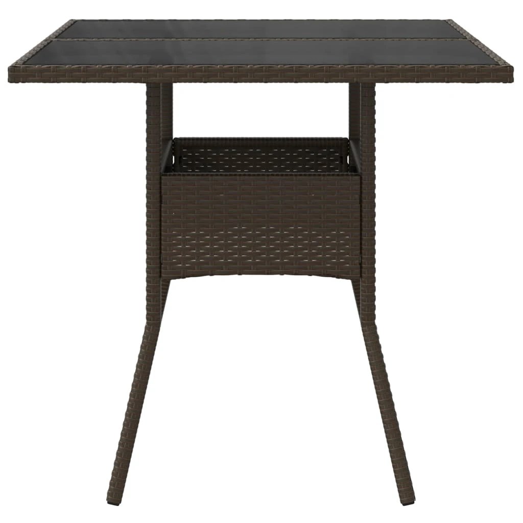 vidaXL Garden Table with Acacia Wood Top Black 80x80x75 cm Poly Rattan by vidaXL