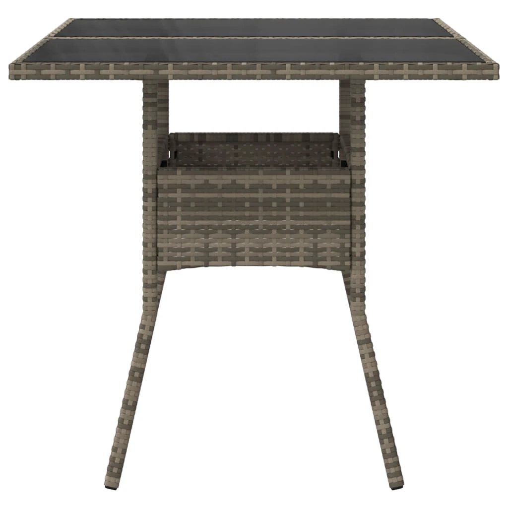 vidaXL Garden Table with Acacia Wood Top Black 80x80x75 cm Poly Rattan by vidaXL