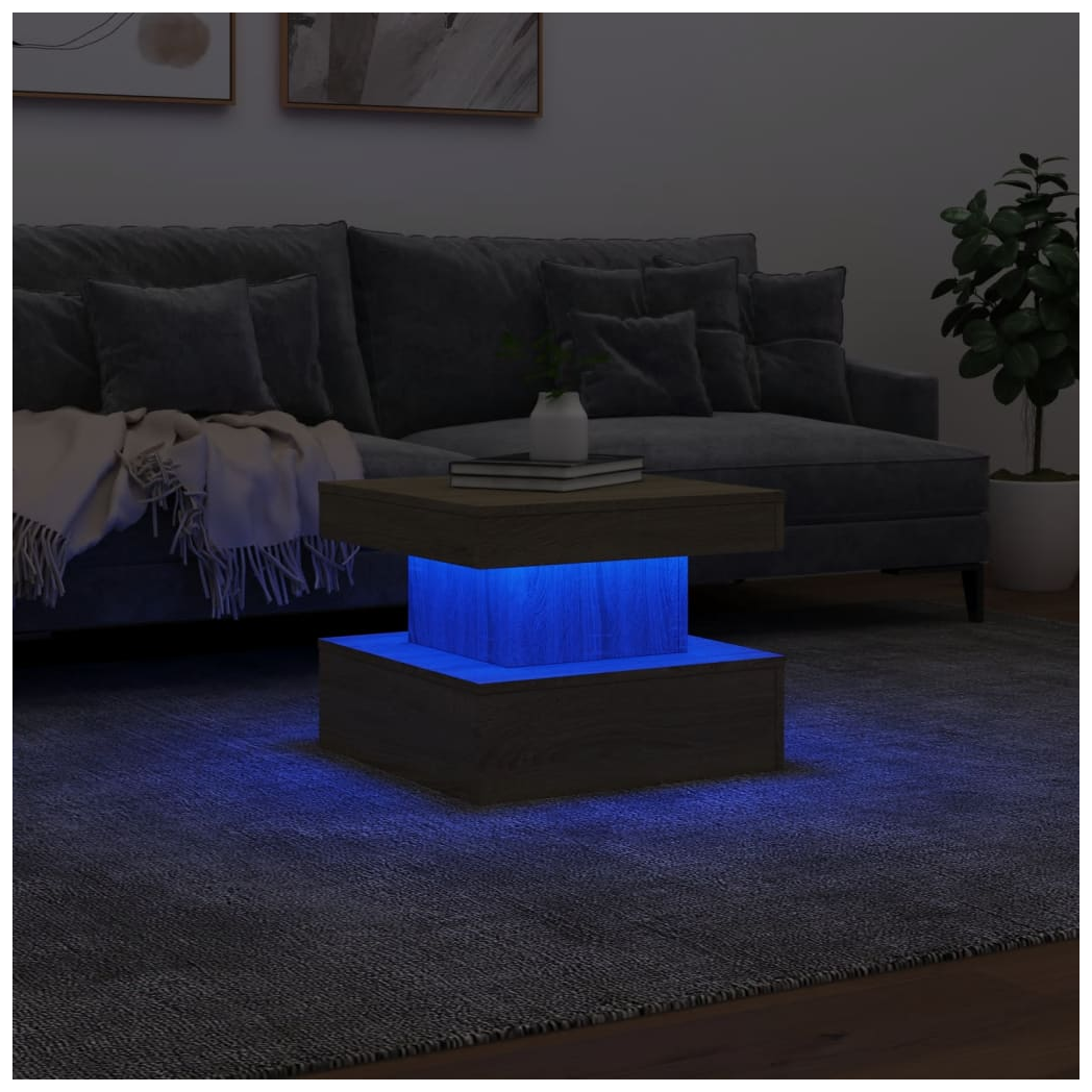 vidaXL VidaXL Coffee Table 50x50x40 cm LED Lights Living Room - Coffee Table