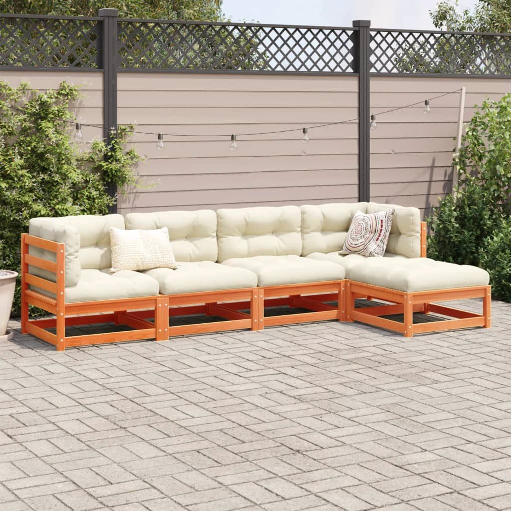vidaXL 5 Piece Garden Sofa Set Solid Wood Pine by vidaXL