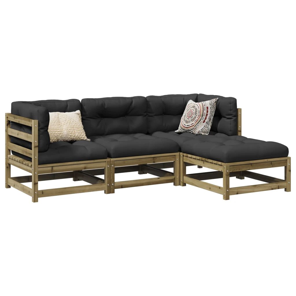 vidaXL 4 Piece Garden Sofa Set Solid Wood Pine by vidaXL