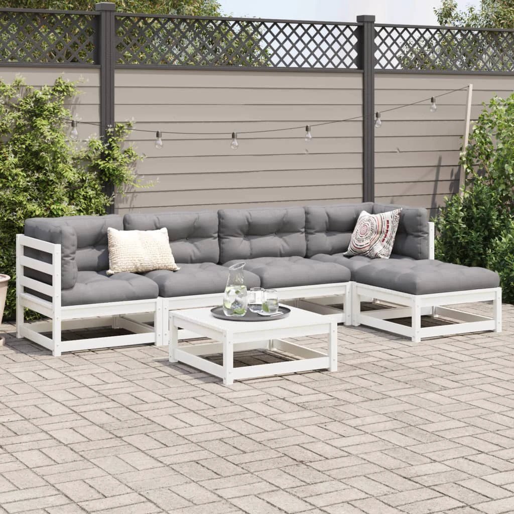 vidaXL vidaXL 6 Piece Garden Sofa Set Solid Wood Pine - Garden Sofa Sets
