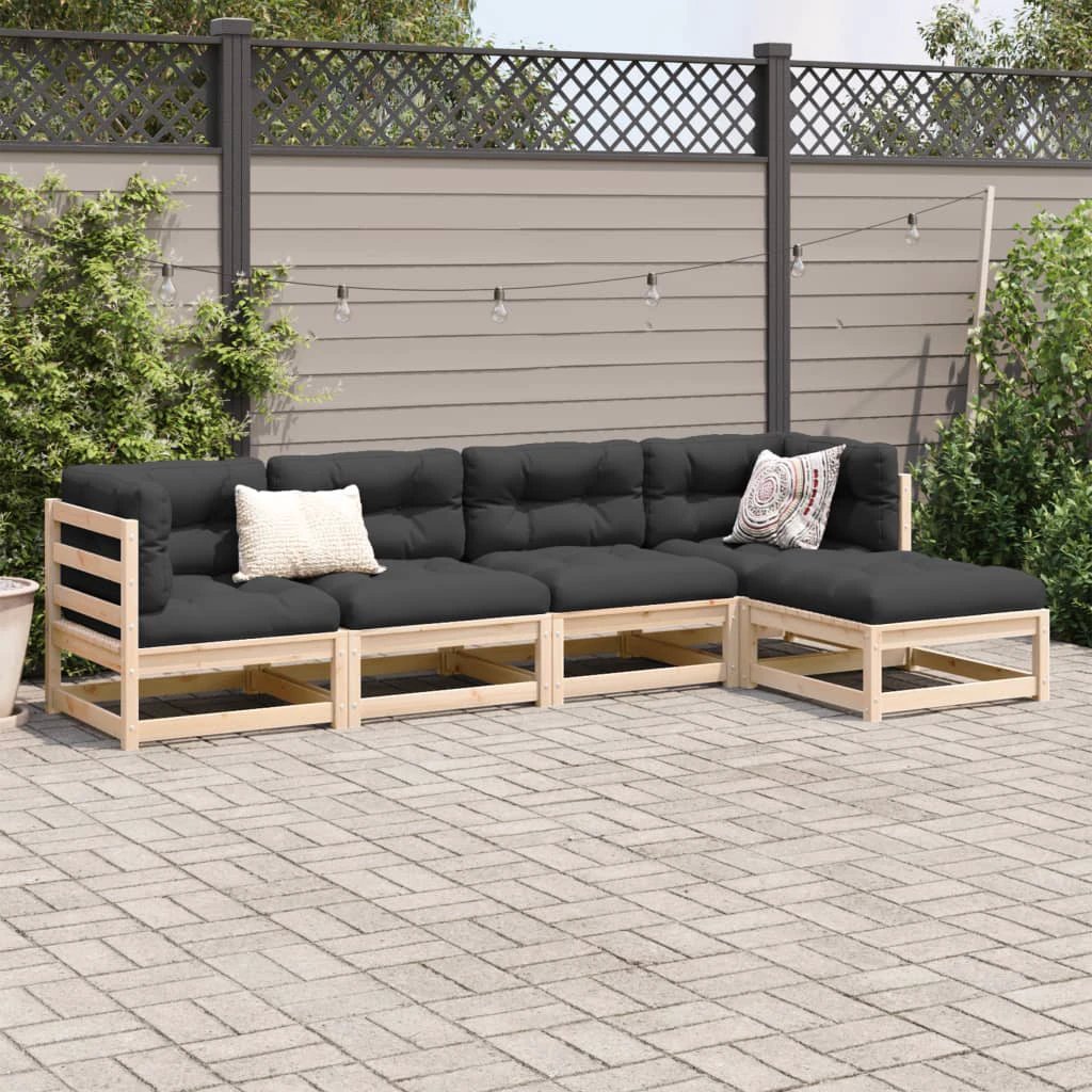 vidaXL 5 Piece Garden Sofa Set Solid Wood Pine by vidaXL