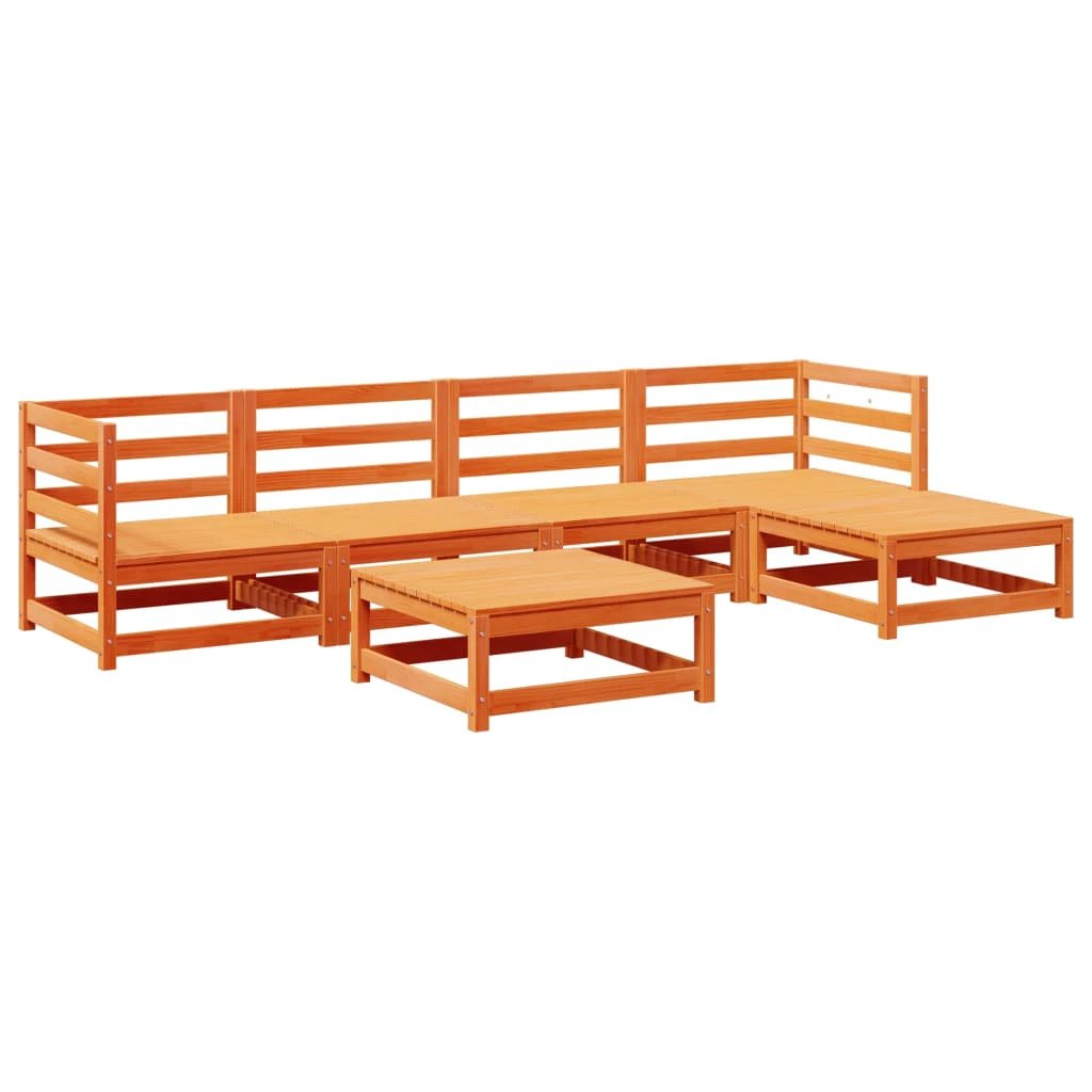 vidaXL 6 Piece Garden Sofa Set Solid Wood Pine by vidaXL