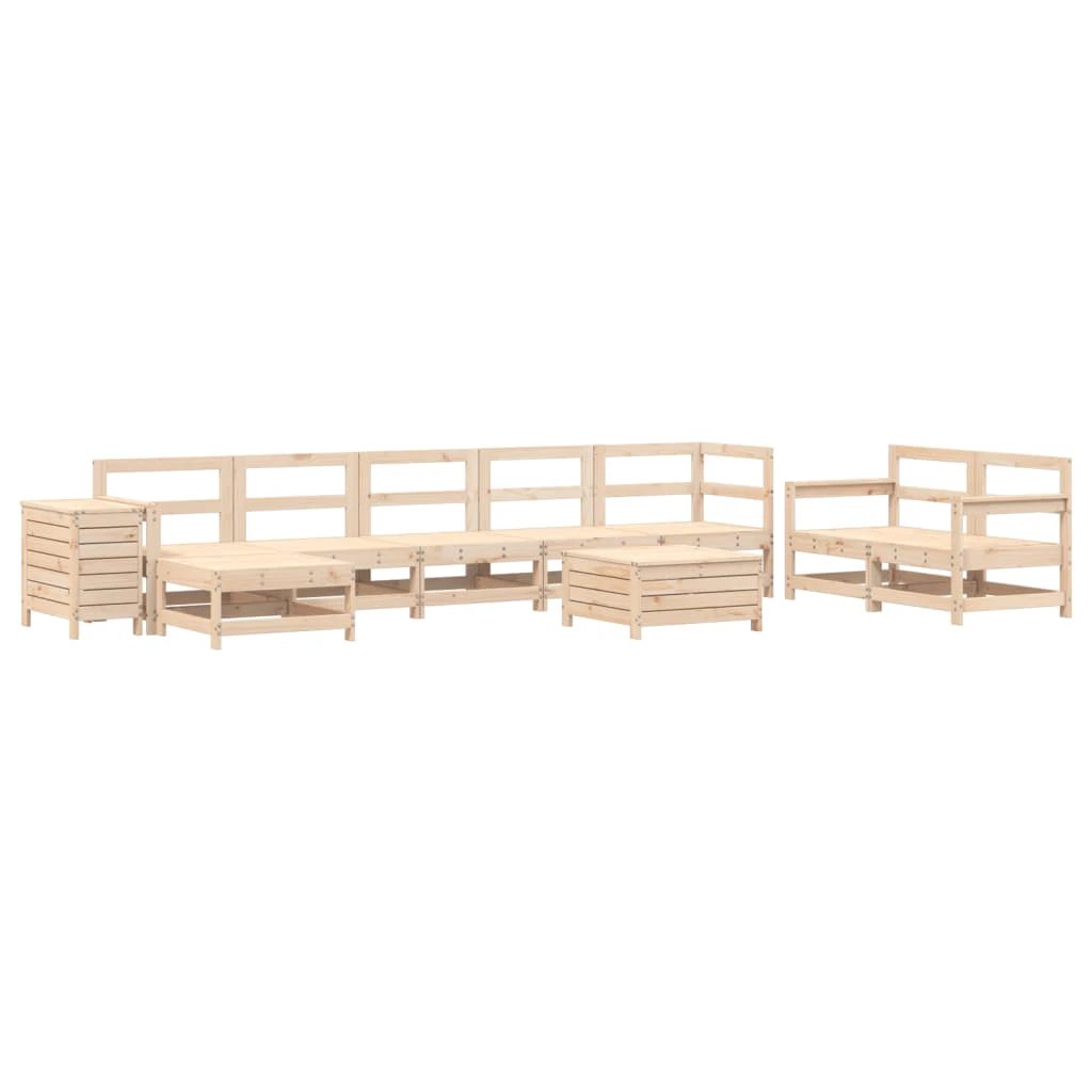 vidaXL 10 Piece Garden Sofa Set Solid Wood Pine by vidaXL