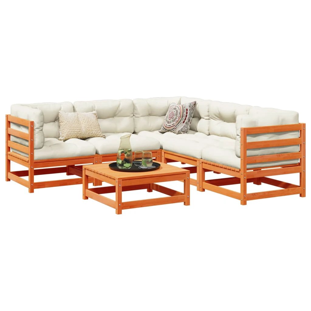 vidaXL vidaXL 6 Piece Garden Sofa Set Solid Wood Pine - Garden Sofa Sets