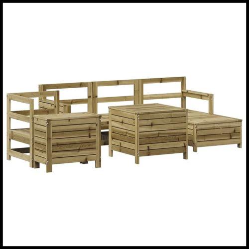 vidaXL vidaXL 7 Piece Garden Sofa Set with Cushions in Solid Wood Pine for Outdoor Entertaining - Garden Sofa Sets