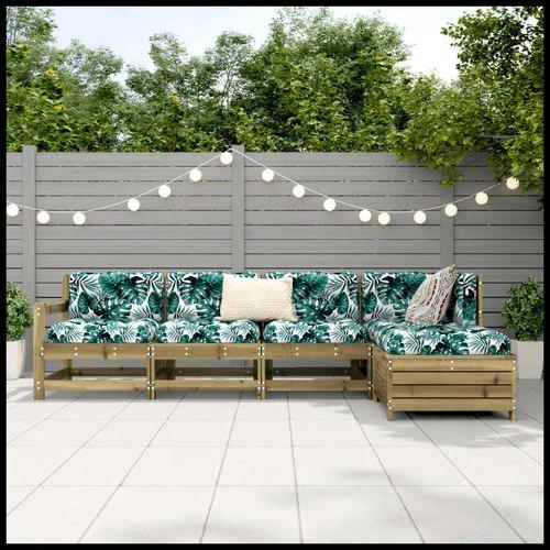 vidaXL 5 Piece Garden Sofa Set Solid Wood Pine with Comfortable Cushions for Outdoor Relaxation by vidaXL