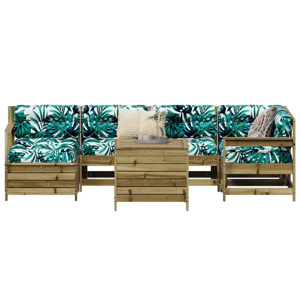 vidaXL vidaXL 7 Piece Garden Sofa Set Solid Wood Pine - Garden Sofa Sets