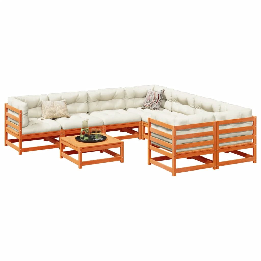 vidaXL 9 Piece Garden Sofa Set Solid Wood Pine by vidaXL