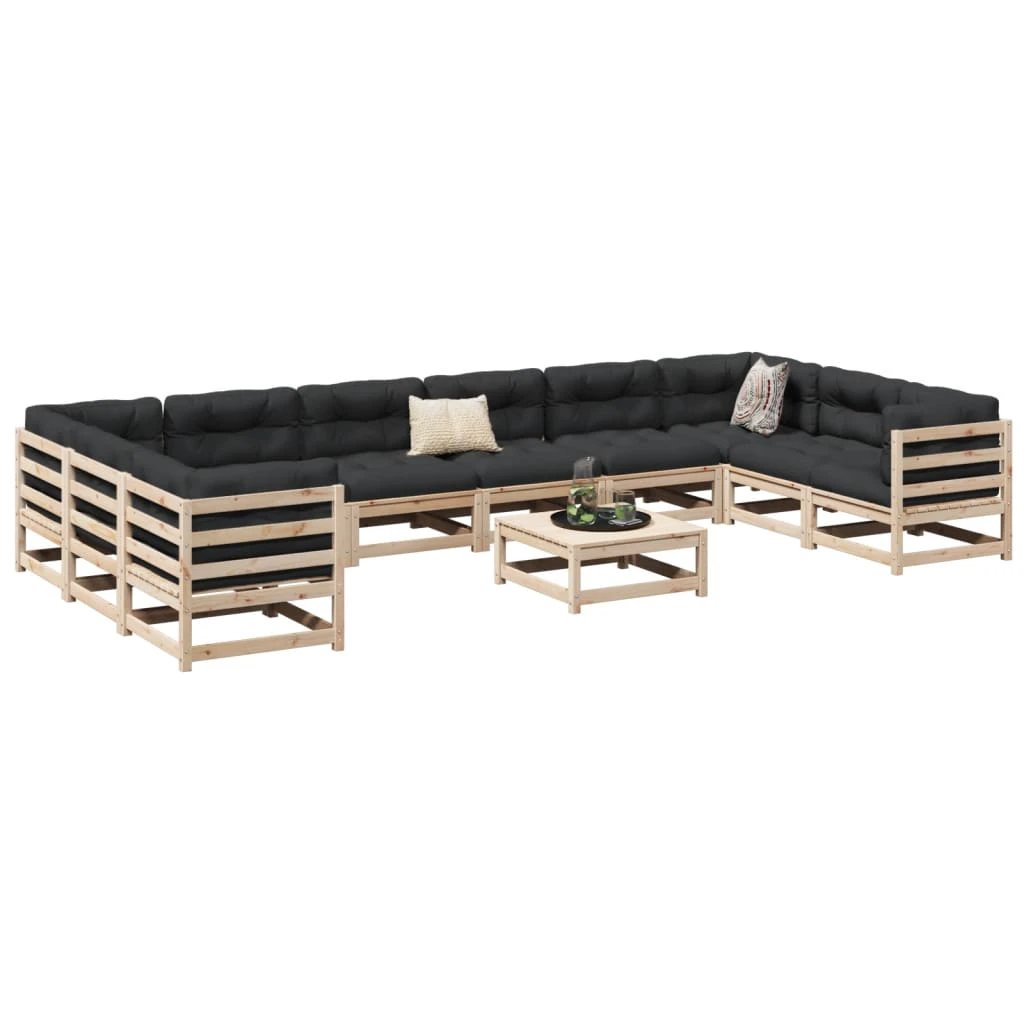 vidaXL 11 Piece Garden Sofa Set Solid Wood Pine by vidaXL