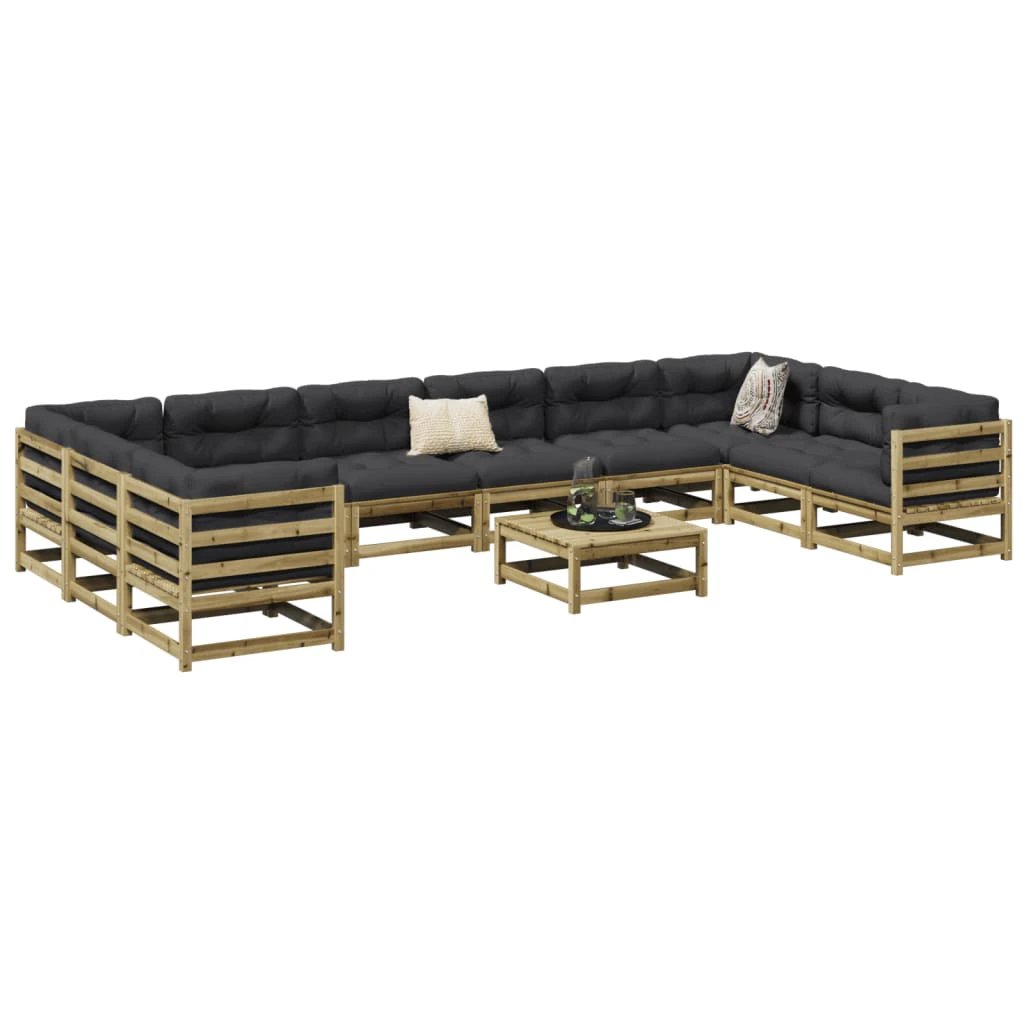vidaXL vidaXL 11 Piece Garden Sofa Set Solid Wood Pine - Garden Sofa Sets