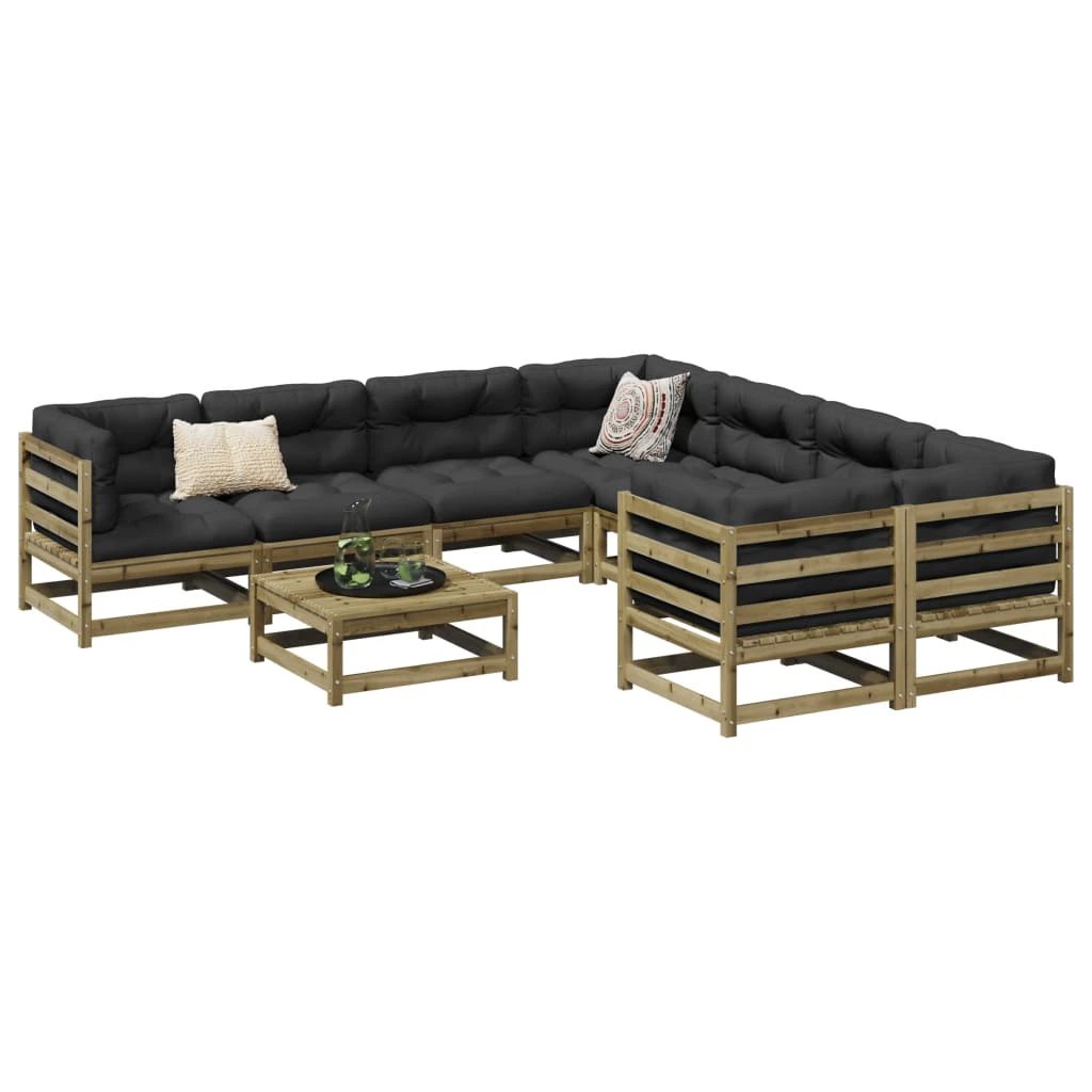 vidaXL 9 Piece Garden Sofa Set Solid Wood Pine by vidaXL