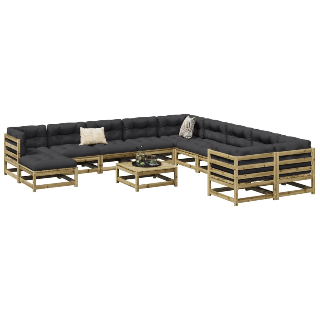 vidaXL 12 Piece Garden Sofa Set Solid Wood Pine by vidaXL