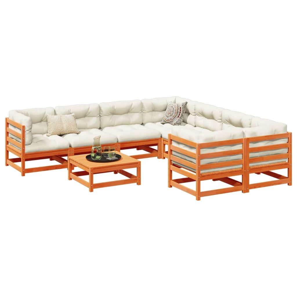 vidaXL 9 Piece Garden Sofa Set Solid Wood Pine by vidaXL